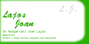 lajos joan business card